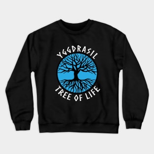 Tree of Life Yggdrasil Blue Paganism Symbol Crewneck Sweatshirt